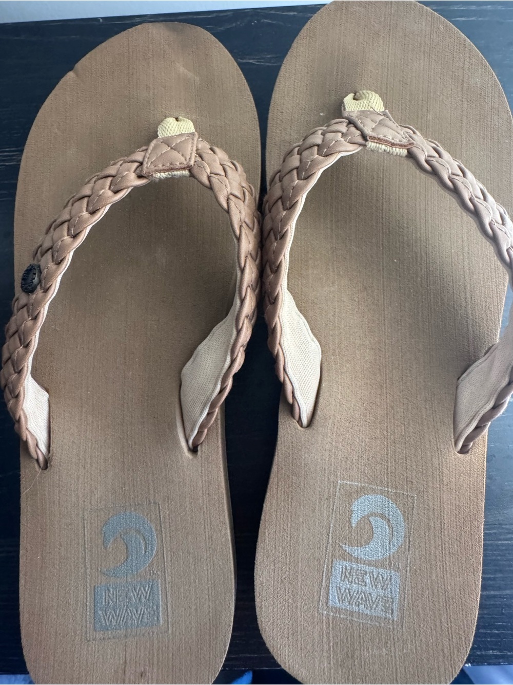Women's Braided Tan Flip Sandals